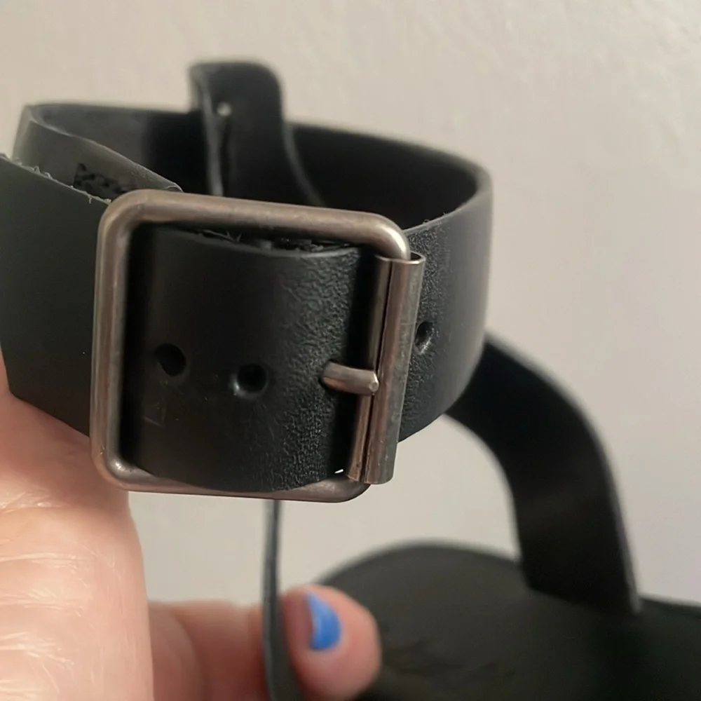 Madewell Women’s The Boardwalk Ankle Strap Black Leather Sandals Size 8.5 - Picture 5 of 11